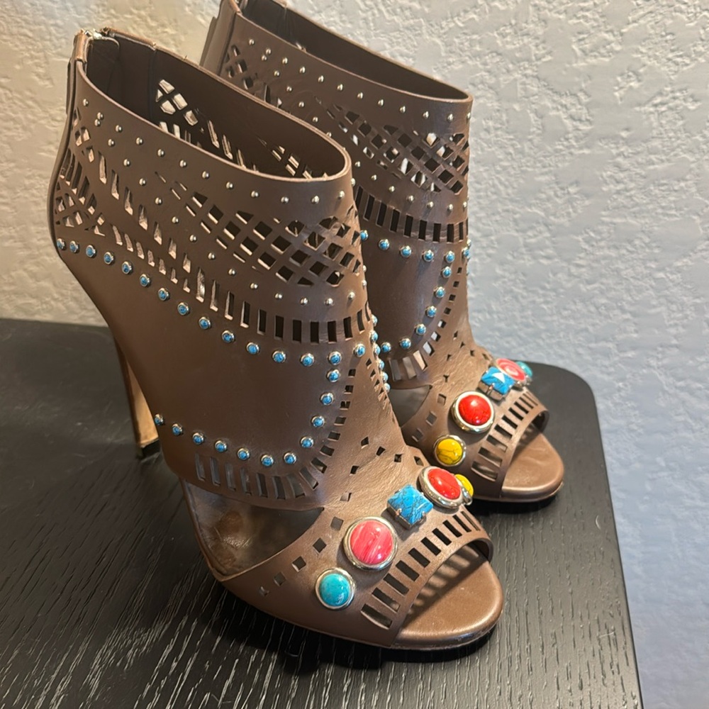 Gucci Brown Leather Booties 37 Women’s 6.5